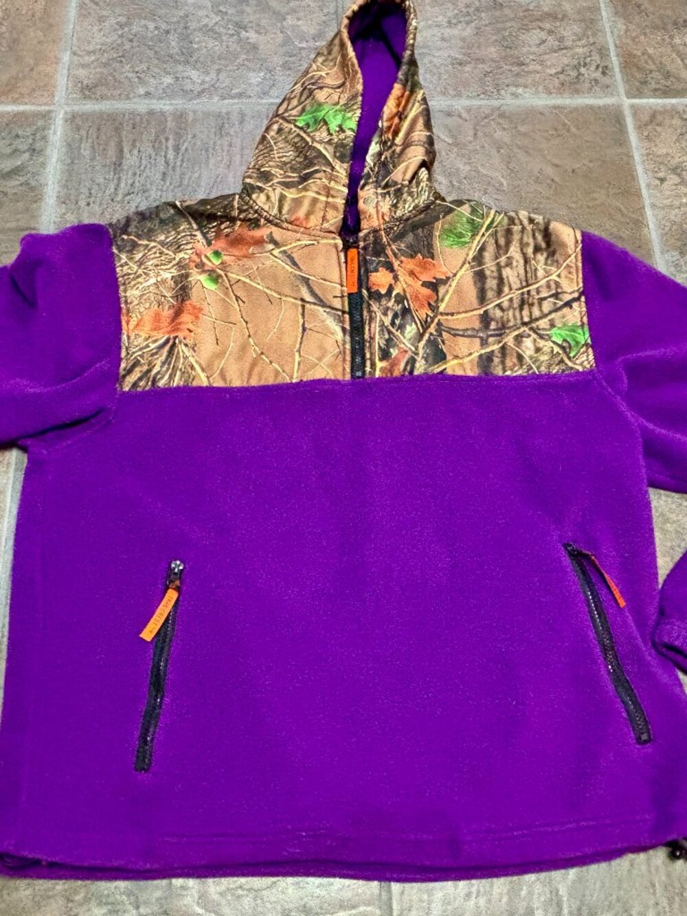 ~~Trail Crest Women's Camo Purple Fleece Size XL outdoor hiking active..VGUC!!